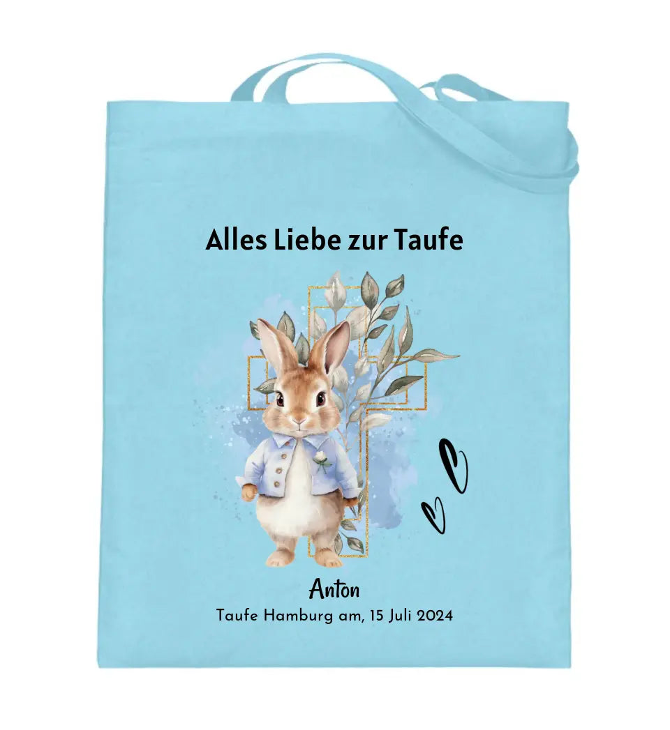 Taufgeschenk Junge Jutebeutel Tasche personalisiert - Cantty