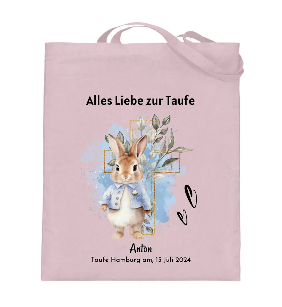 Taufgeschenk Junge Jutebeutel Tasche personalisiert - Cantty