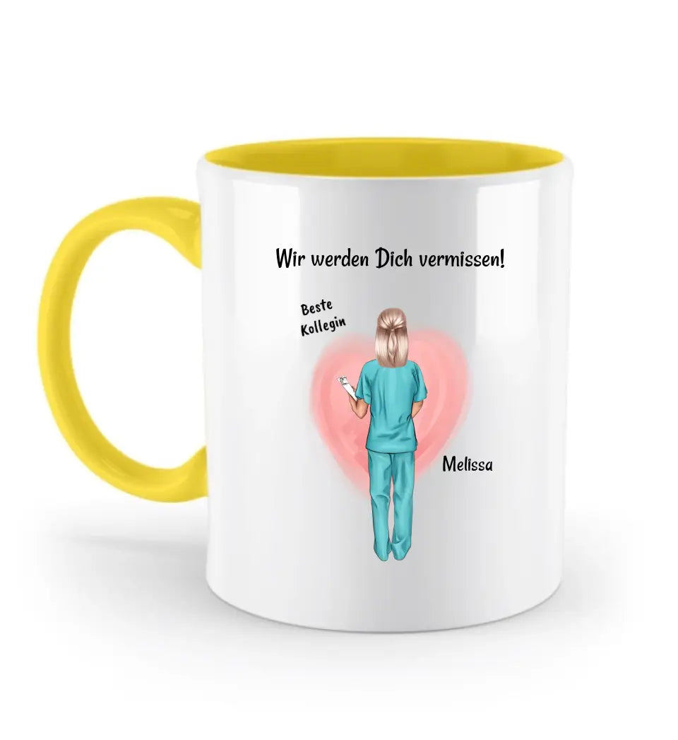 Pflegekraft Abschied Tasse Geschenk für Kollegin personalisiert - Cantty