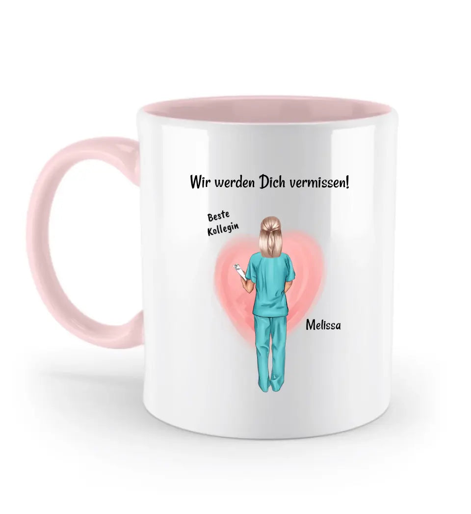 Pflegekraft Abschied Tasse Geschenk für Kollegin personalisiert - Cantty