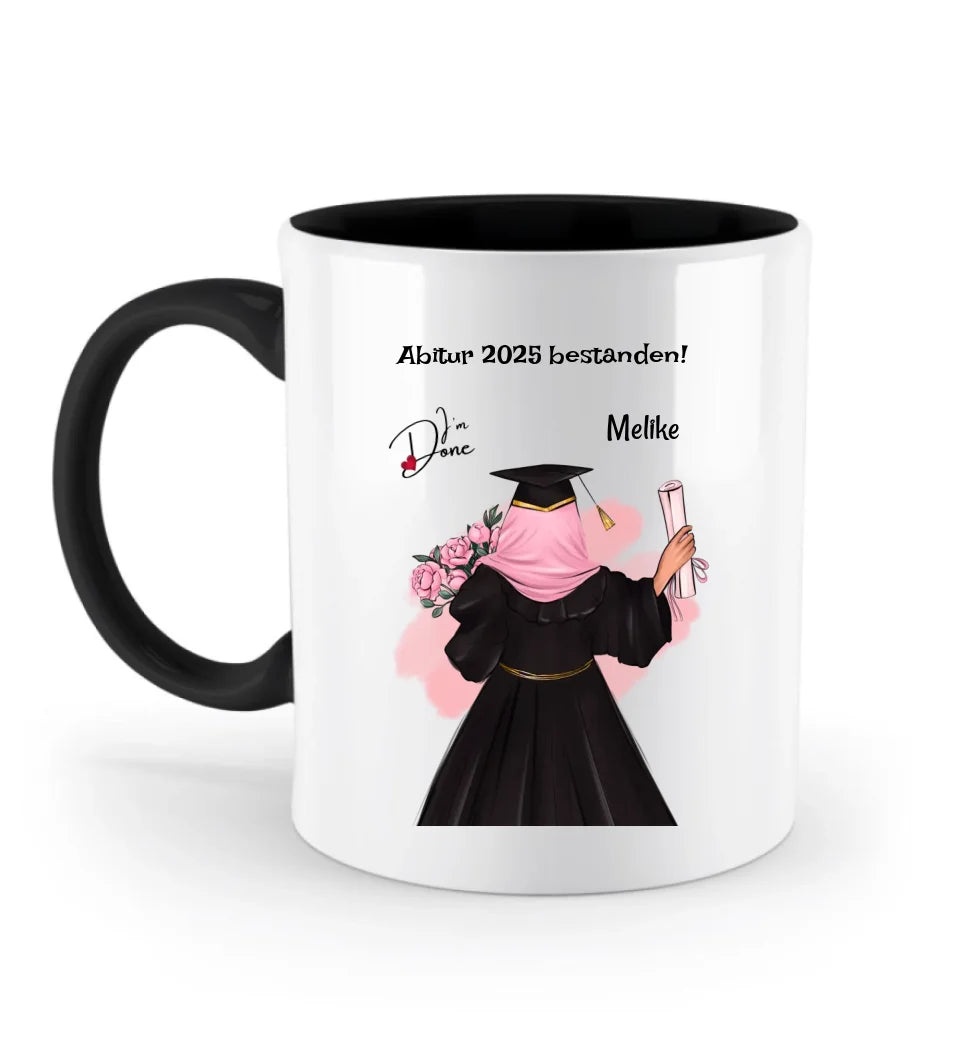 Abitur Tasse Mädchen mit Kopftuch Geschenk personalisiert - Cantty