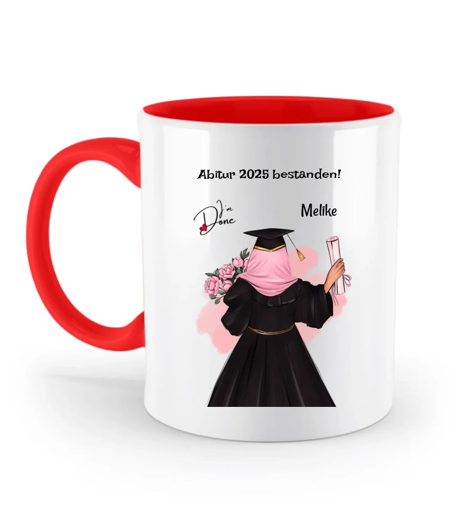 Abitur Tasse Mädchen mit Kopftuch Geschenk personalisiert - Cantty