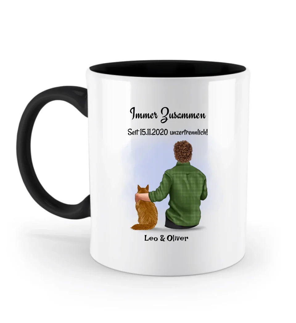 Junge Katze Tasse Geschenk personalisiert mit 1 - 2 Katzen - Cantty