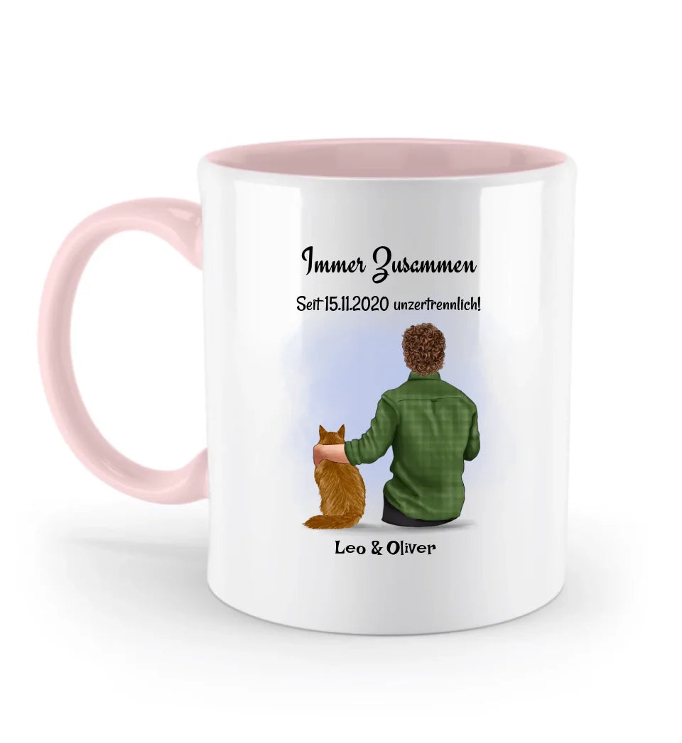 Junge Katze Tasse Geschenk personalisiert mit 1 - 2 Katzen - Cantty