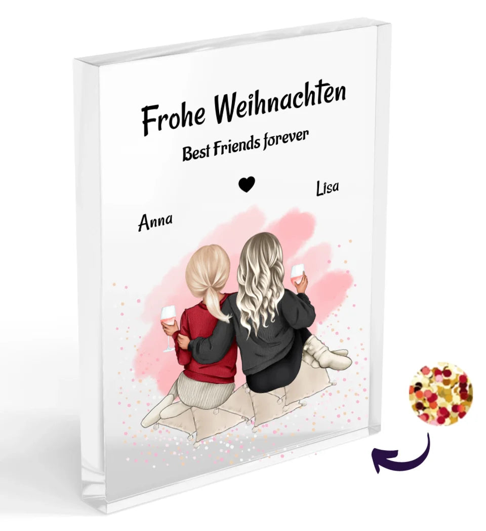 Beste Freundin Weihnachtsgeschenk Acrylglas personalisiert - Cantty
