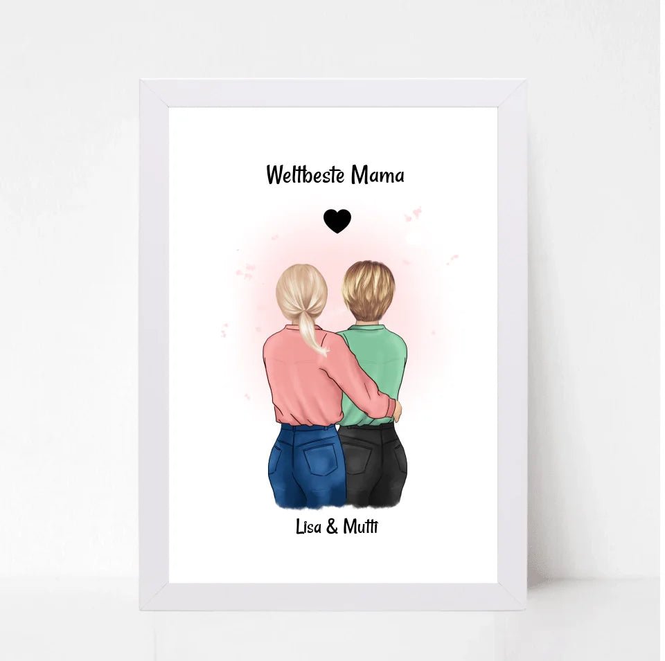 Mama und Tochter Bild Geschenk gestalten - Cantty
