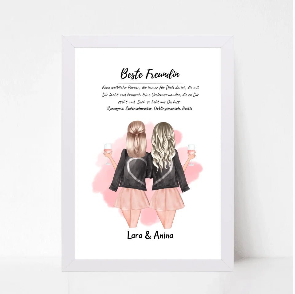 Beste Freundin Geschenk Bild personalisiert - Cantty