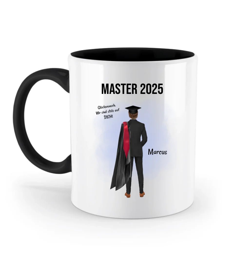 Abschlussgeschenk Mann Tasse Bachelor & Master - Cantty