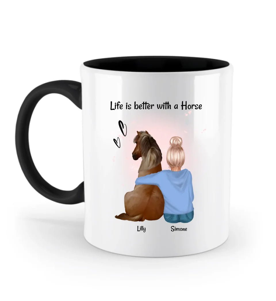 MĂ€dchen Pferd Tasse Pferdebesitzerin Geschenk personalisiert - Cantty