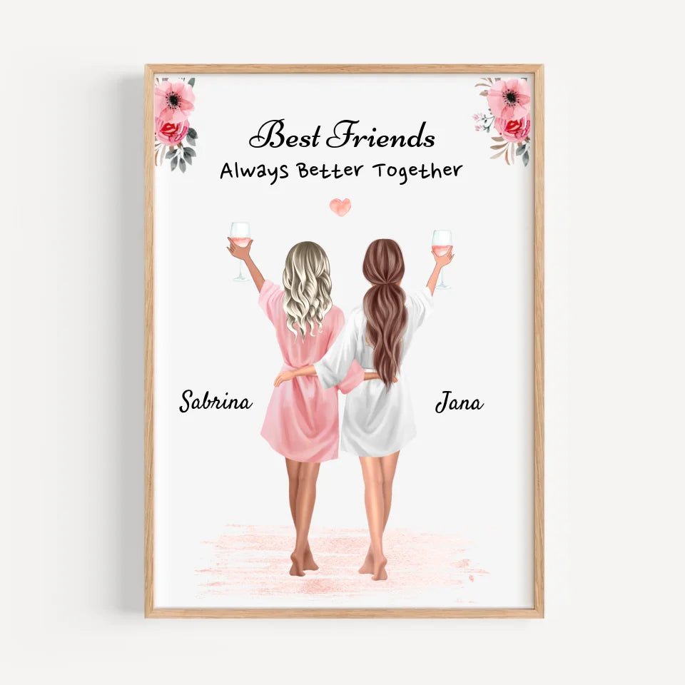 Personalisiertes JGA Poster für Brautjungfer, Trauzeugin & Braut – Einzigartiges Freundinnen - Geschenk - Cantty