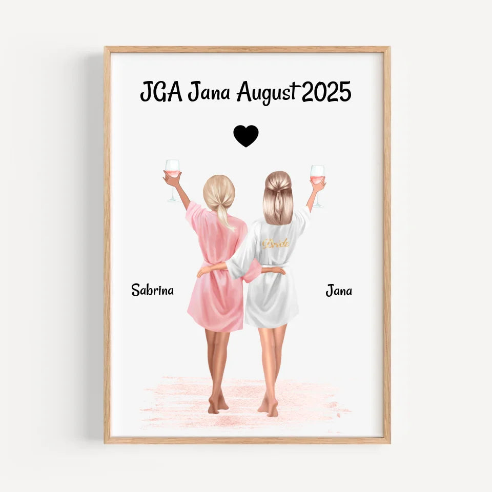 Personalisiertes Junggesellinnenabschied Bild – Einzigartiges Geschenk - Cantty