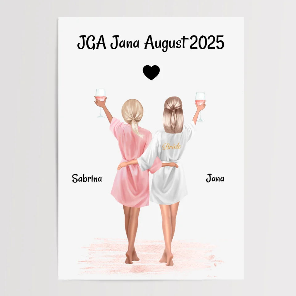 Personalisiertes Junggesellinnenabschied Bild – Einzigartiges Geschenk - Cantty