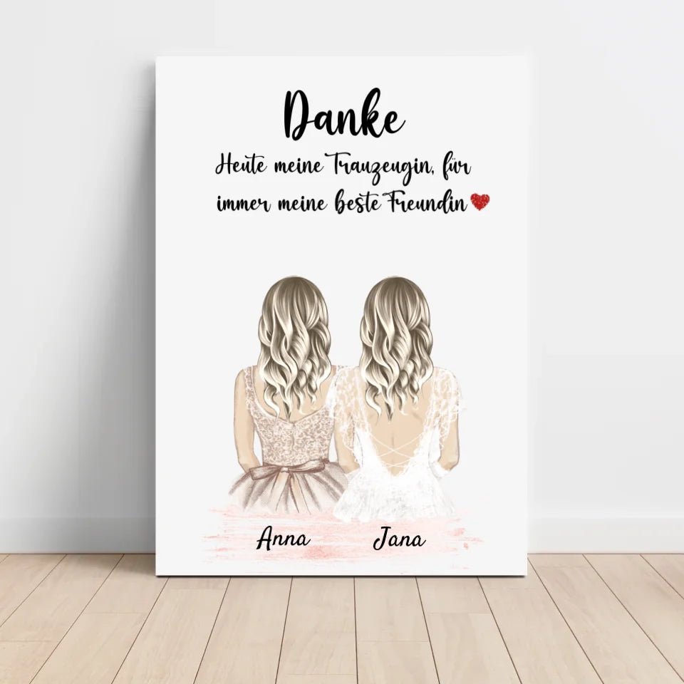Trauzeugin Danke Poster Geschenk personalisiert - Cantty