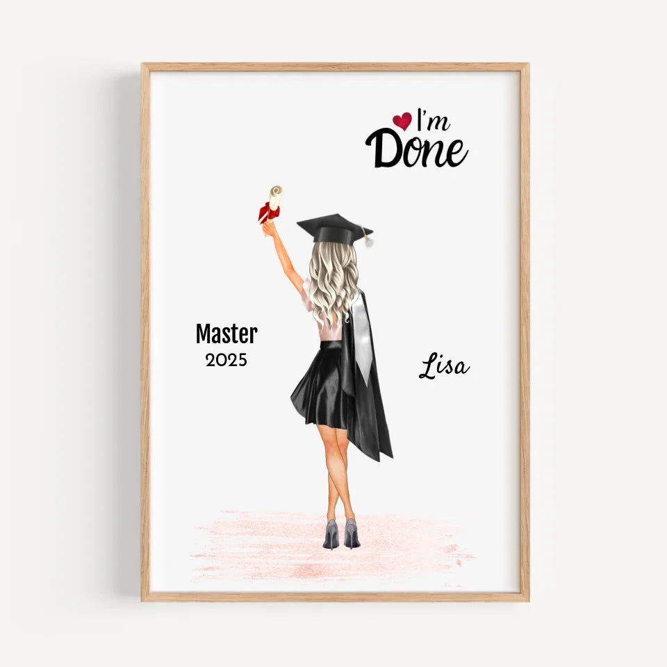 Master Abschluss Geschenk Poster für Frau Mädchen personalisiert - Cantty