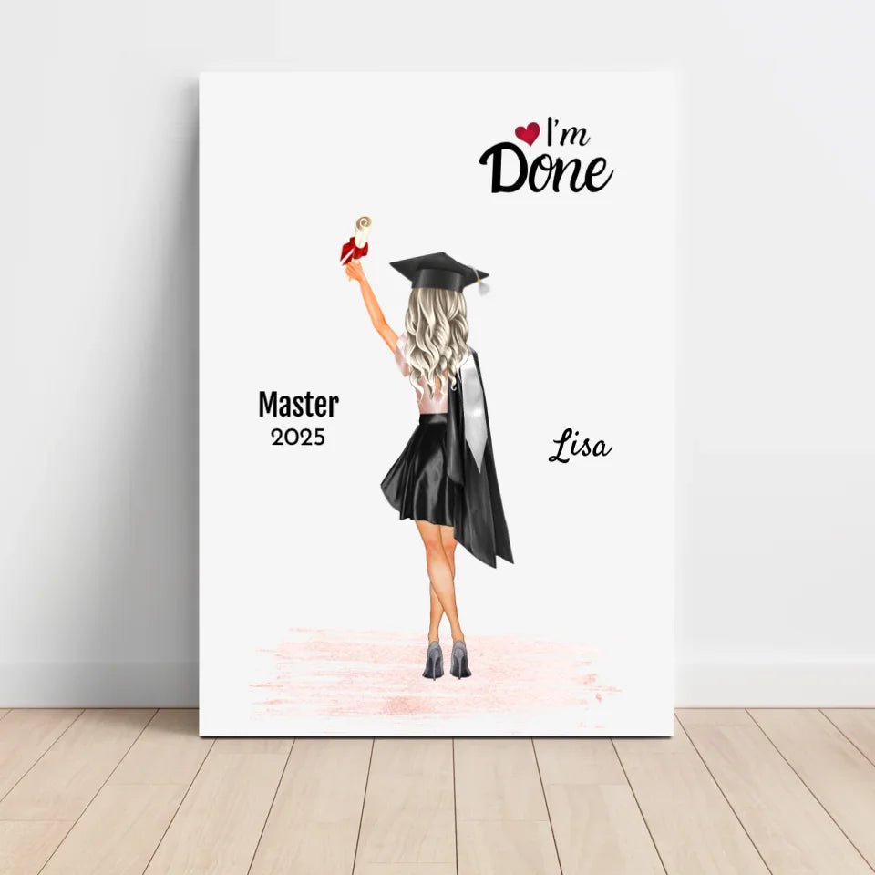 Master Abschluss Geschenk Poster für Frau Mädchen personalisiert - Cantty