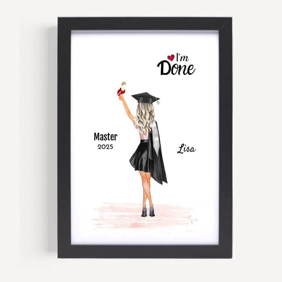 Master Abschluss Geschenk Poster für Frau Mädchen personalisiert - Cantty