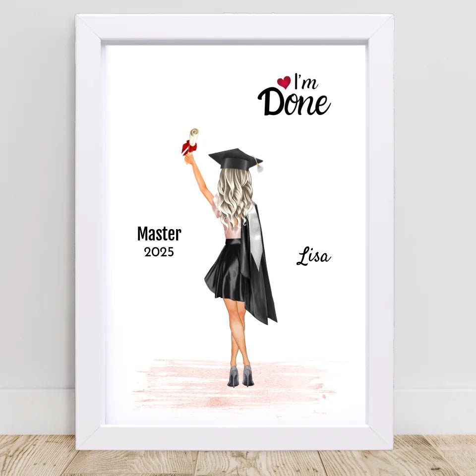Master Abschluss Geschenk Poster für Frau Mädchen personalisiert - Cantty