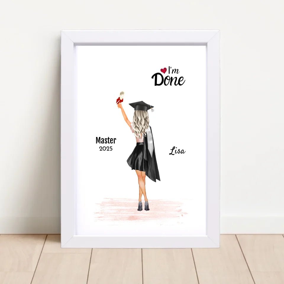 Master Abschluss Geschenk Poster für Frau Mädchen personalisiert - Cantty