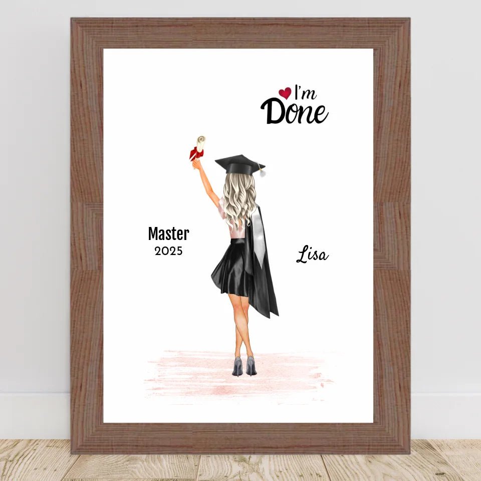 Master Abschluss Geschenk Poster für Frau Mädchen personalisiert - Cantty