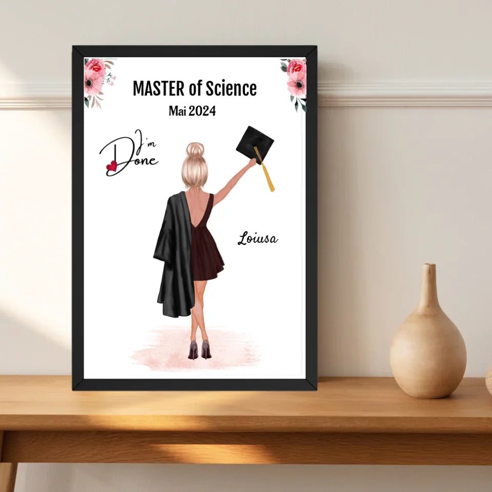 Master Abschluss Geschenk Poster personalisiert - Cantty
