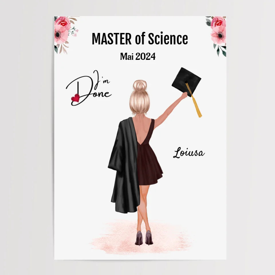 Master Abschluss Geschenk Poster personalisiert - Cantty