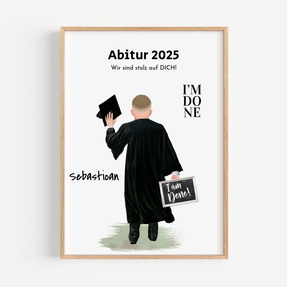 Abitur Poster Geschenk für Junge personalisiert - Cantty