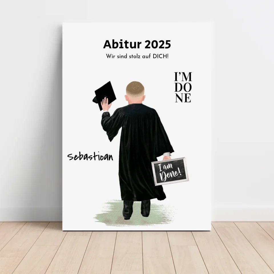 Abitur Poster Geschenk für Junge personalisiert - Cantty