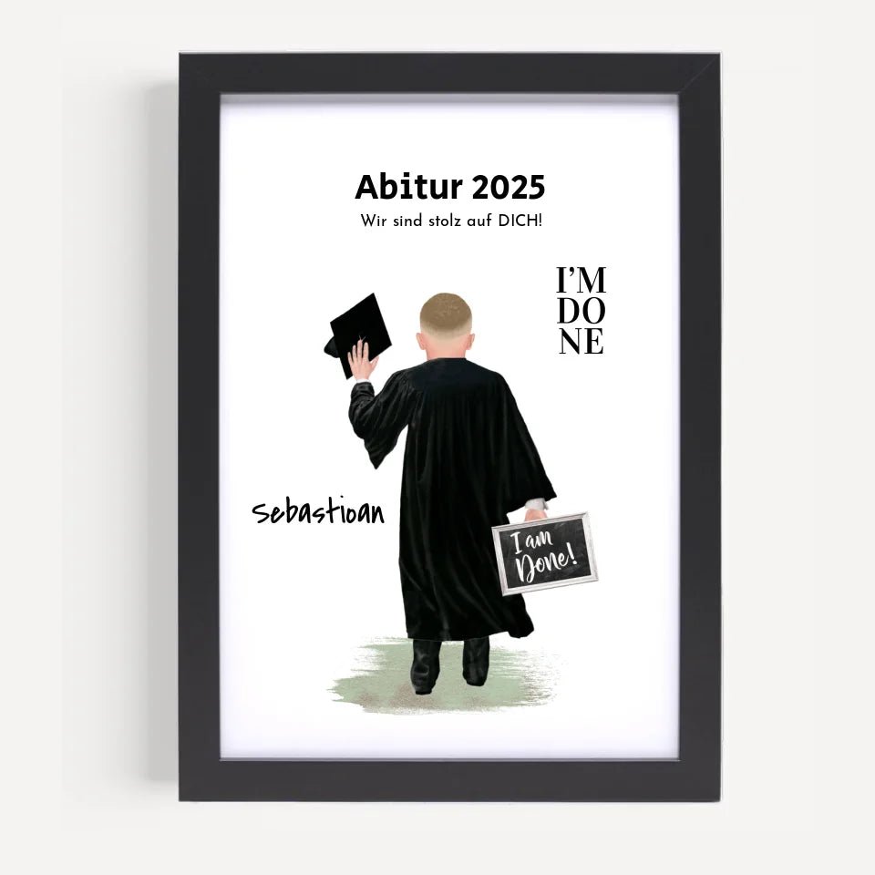 Abitur Poster Geschenk für Junge personalisiert - Cantty