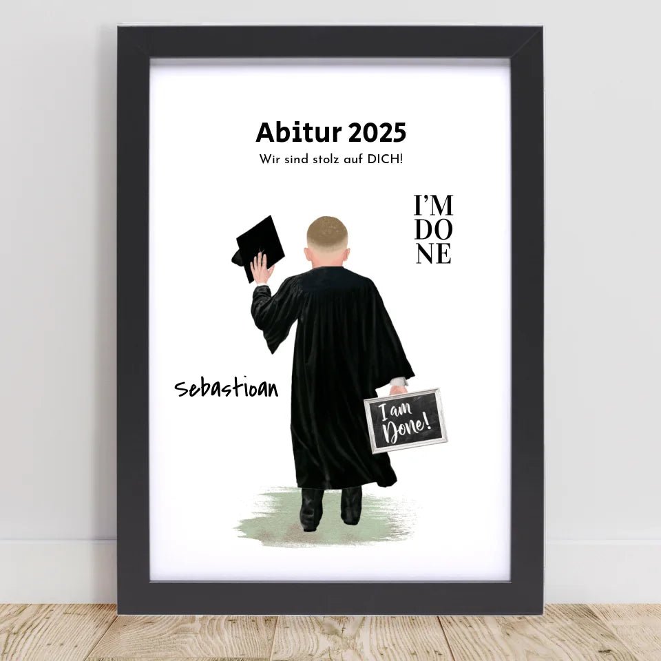 Abitur Poster Geschenk für Junge personalisiert - Cantty