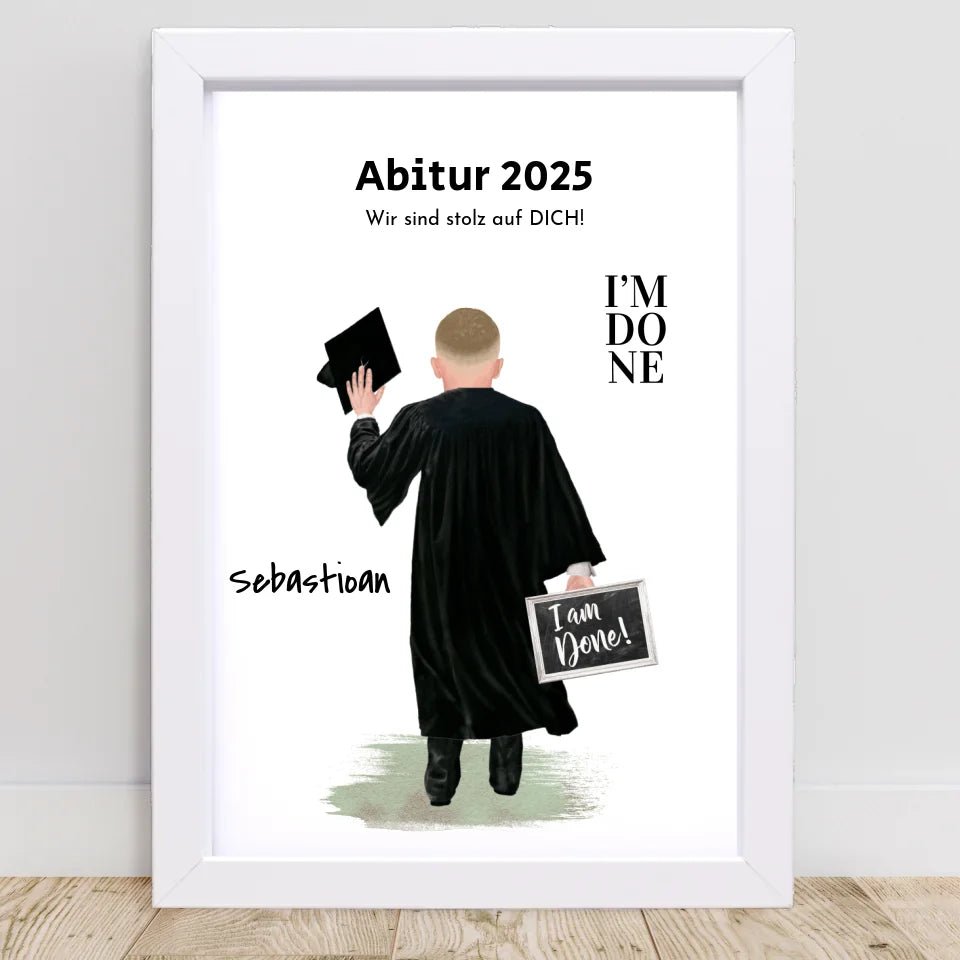 Abitur Poster Geschenk für Junge personalisiert - Cantty