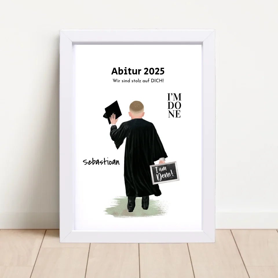 Abitur Poster Geschenk für Junge personalisiert - Cantty