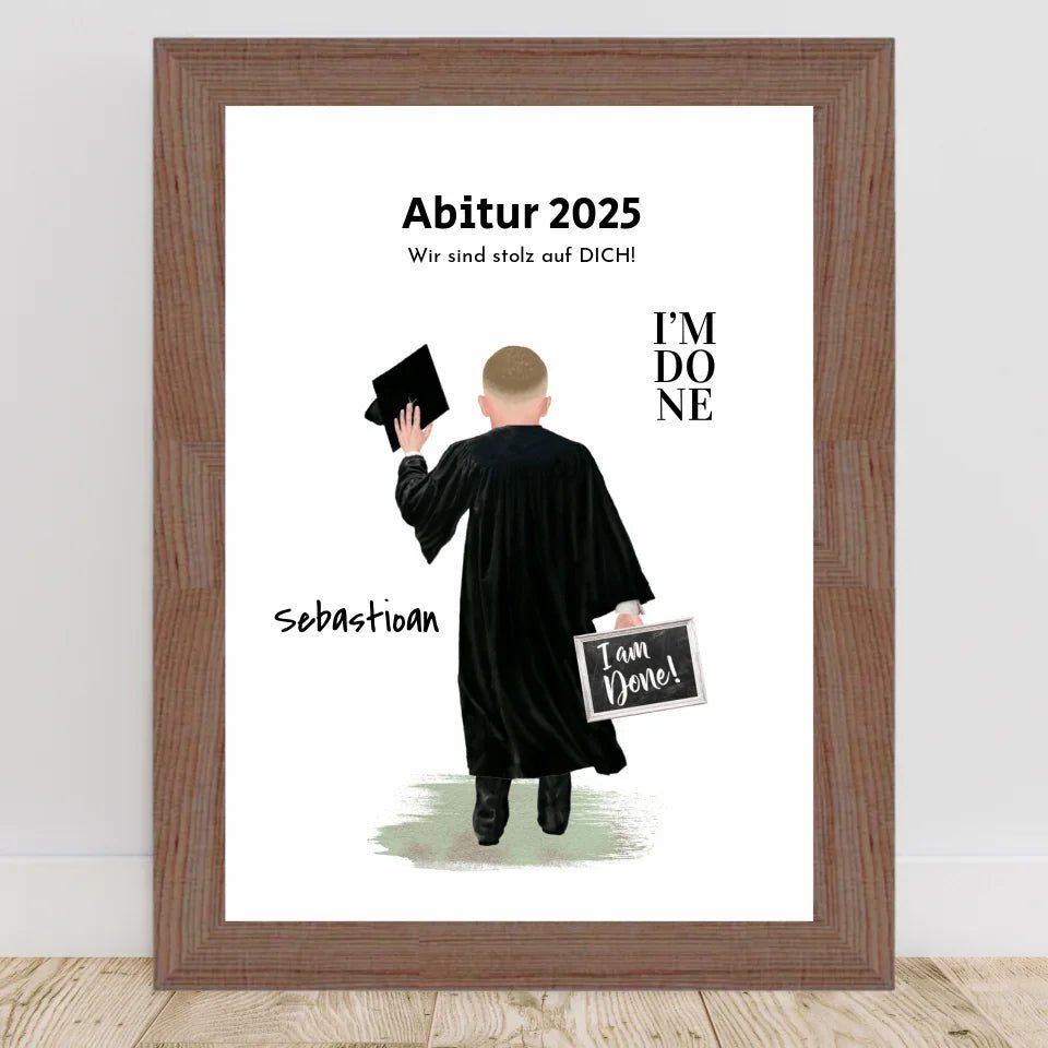 Abitur Poster Geschenk für Junge personalisiert - Cantty