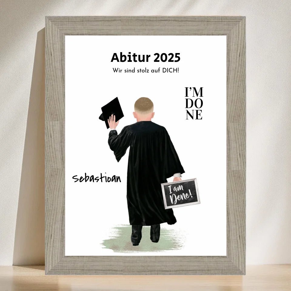 Abitur Poster Geschenk für Junge personalisiert - Cantty