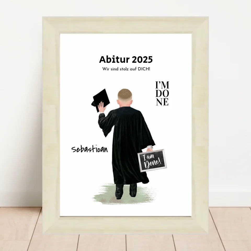 Abitur Poster Geschenk für Junge personalisiert - Cantty