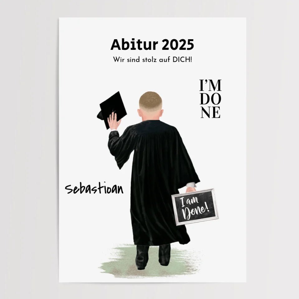 Abitur Poster Geschenk für Junge personalisiert - Cantty