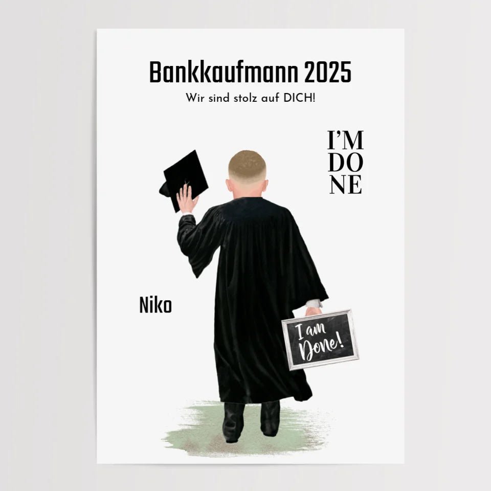 Abschlussgeschenk Ausbildung, Fortbildung, Lehre & Schule für Junge - Cantty