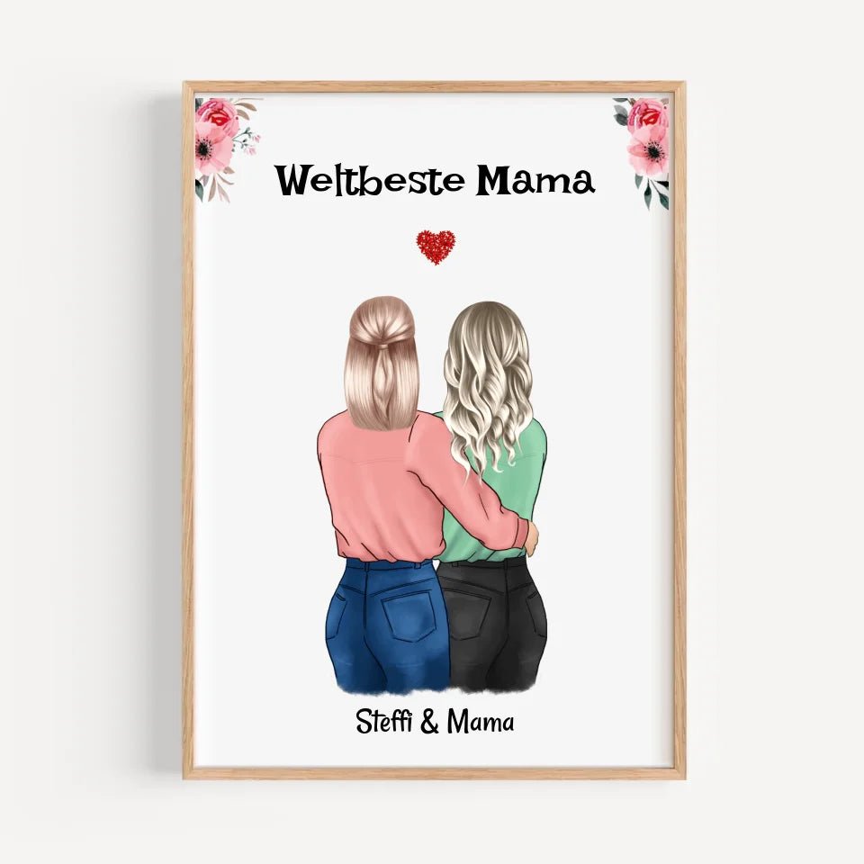 Muttertag Geschenk Mutter Tochter Poster personalisiert - Cantty
