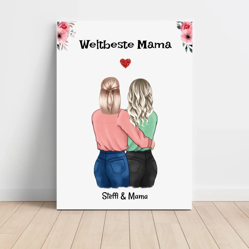 Muttertag Geschenk Mutter Tochter Poster personalisiert - Cantty