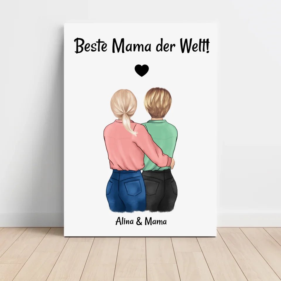 Mutter Tochter Bild personalisiert, Geschenk Muttertag und Geburtstag - Cantty