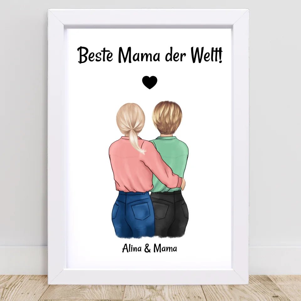 Mutter Tochter Bild personalisiert, Geschenk Muttertag und Geburtstag - Cantty