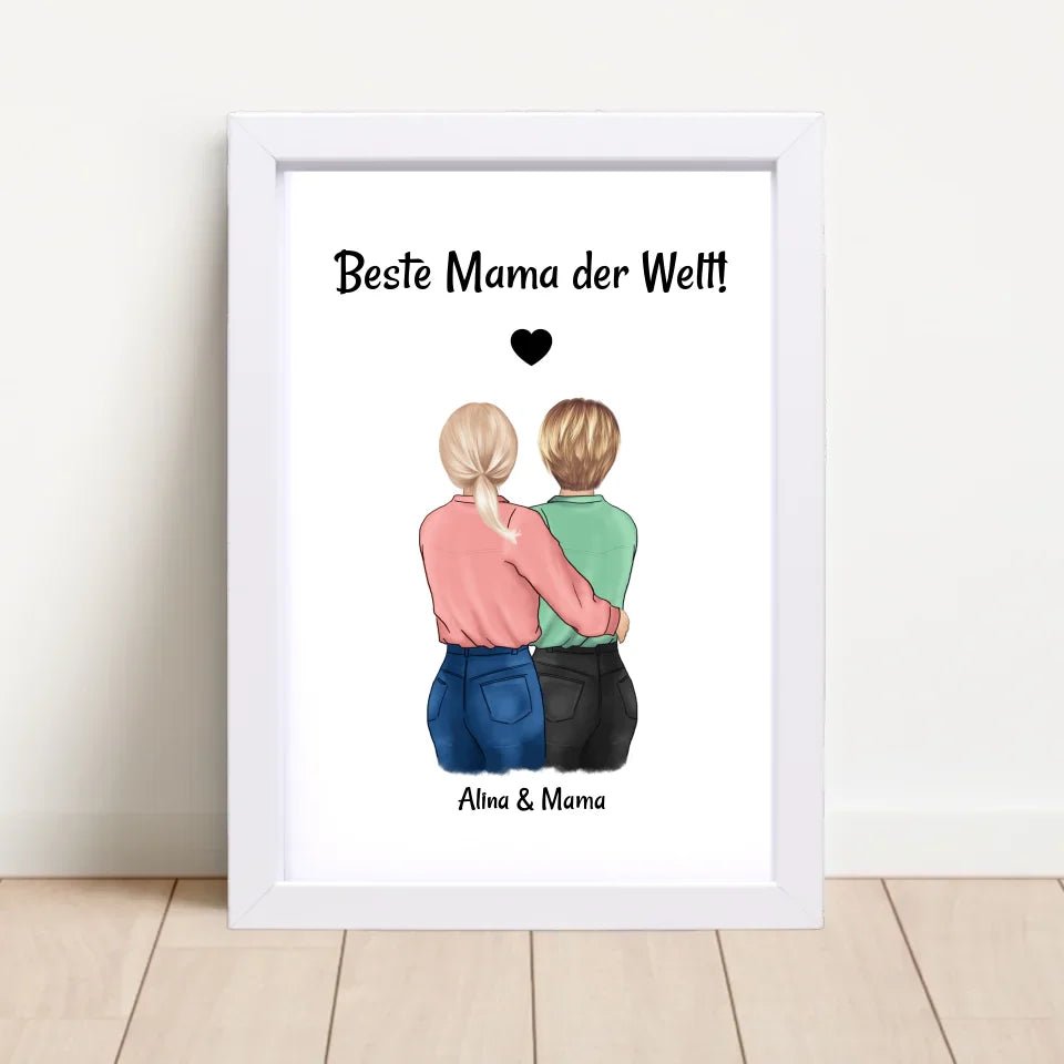 Mutter Tochter Bild personalisiert, Geschenk Muttertag und Geburtstag - Cantty