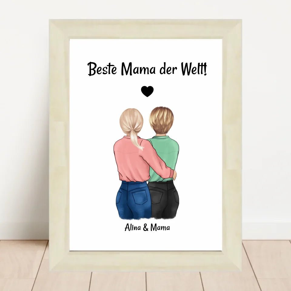 Mutter Tochter Bild personalisiert, Geschenk Muttertag und Geburtstag - Cantty