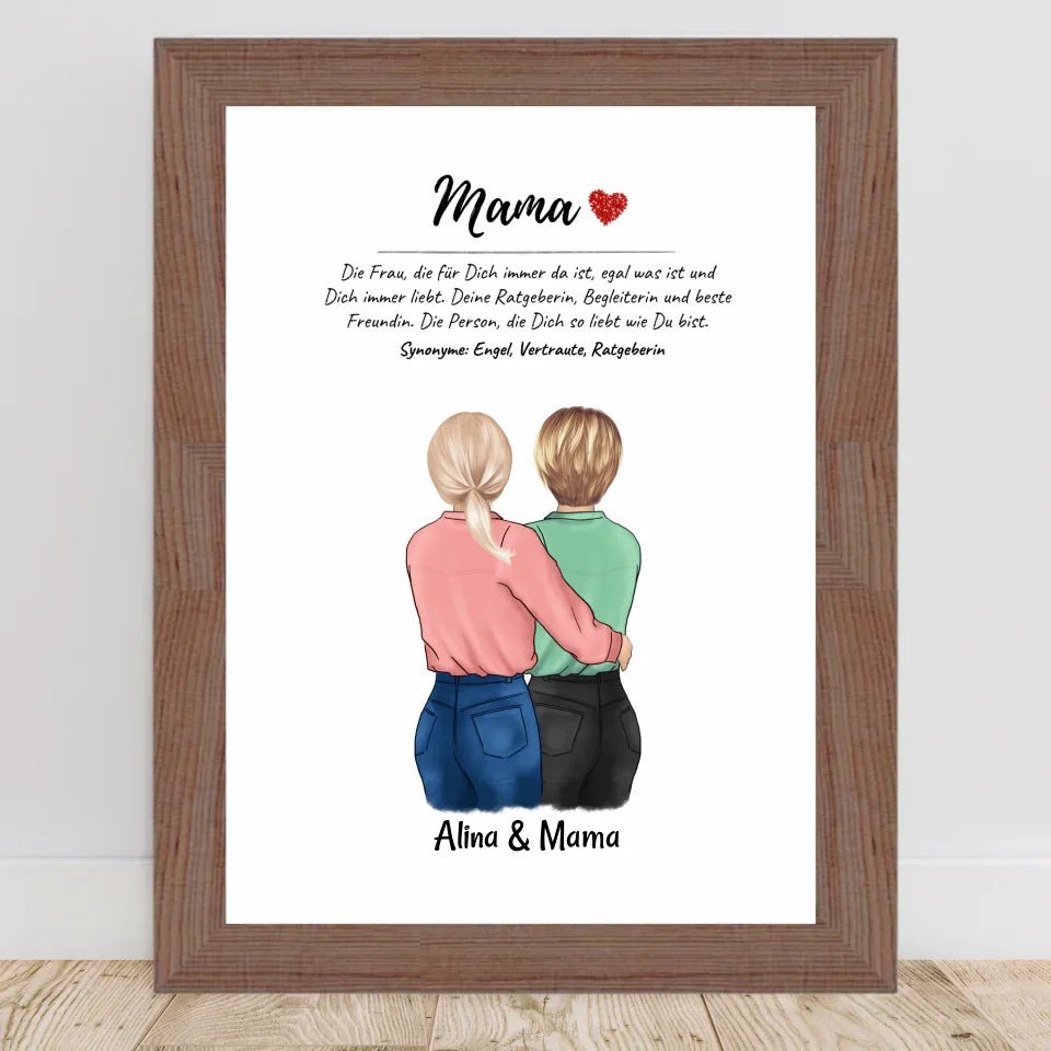 Geschenk Mutter Tochter Poster personalisiert - Cantty
