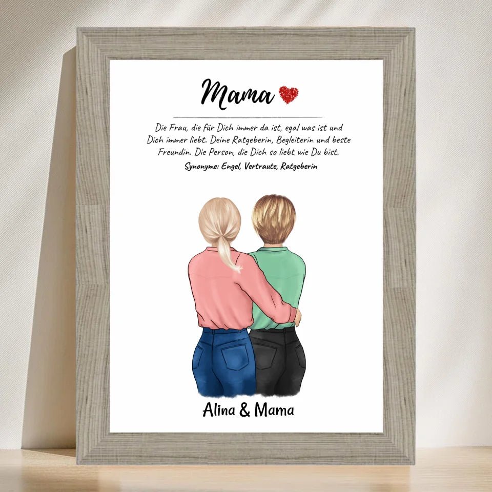 Geschenk Mutter Tochter Poster personalisiert - Cantty