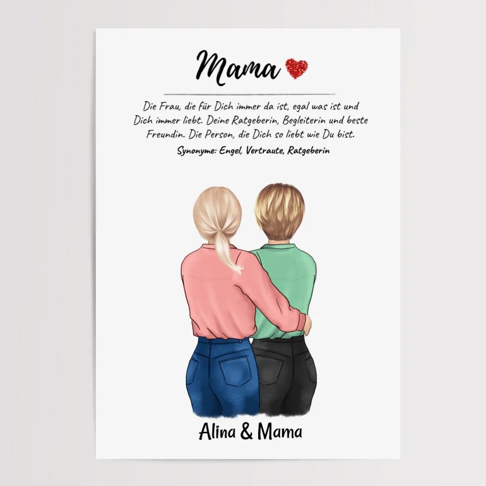 Geschenk Mutter Tochter Poster personalisiert - Cantty