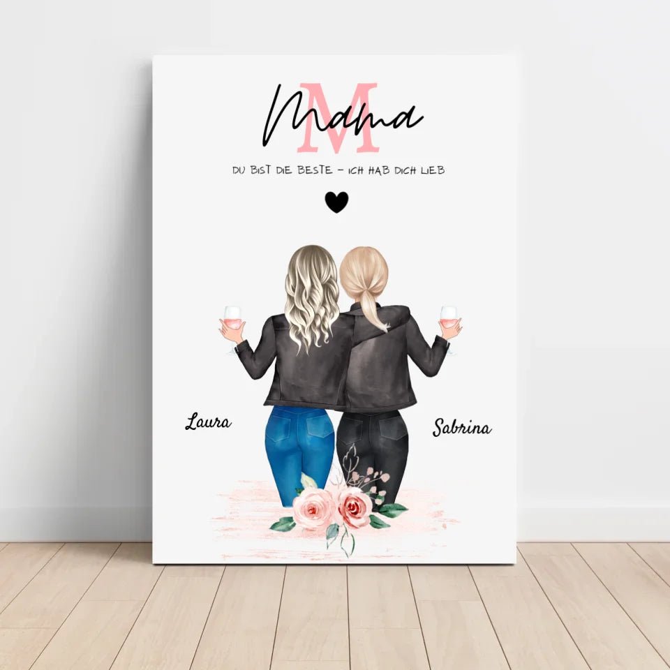 Muttertag Bild Geschenk personalisiert Mutter und Tochter - Cantty