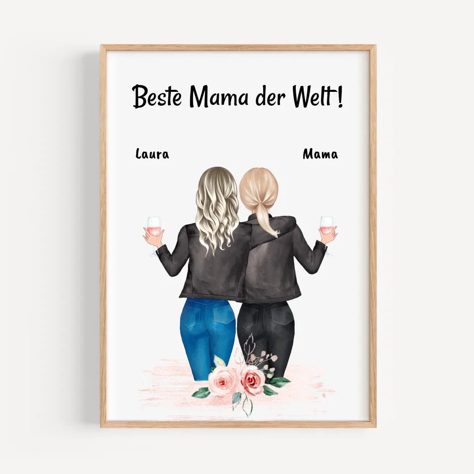 Geschenk Mutter Tochter Poster/Bild/Karte personalisiert - Cantty