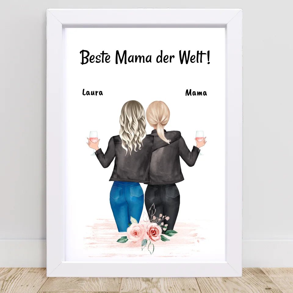 Geschenk Mutter Tochter Poster/Bild/Karte personalisiert - Cantty