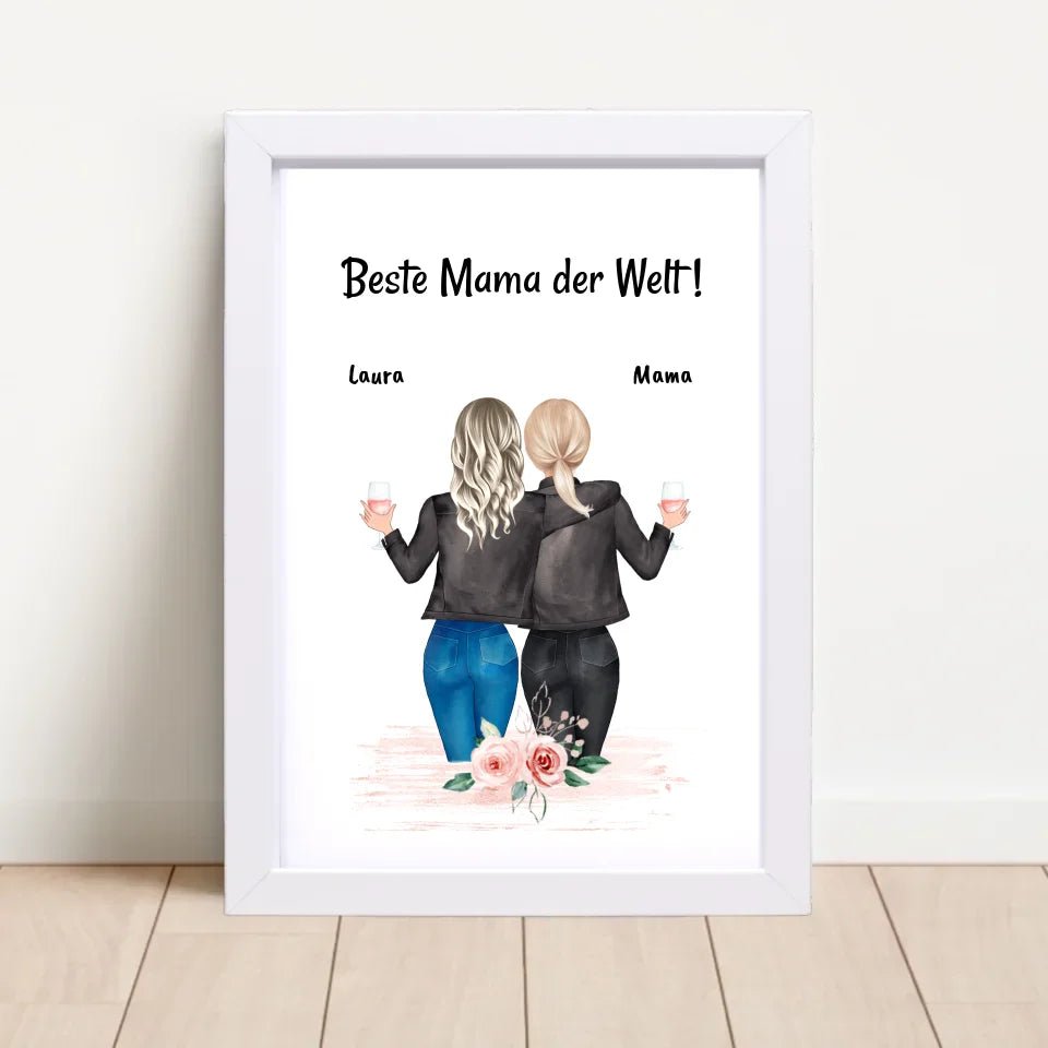Geschenk Mutter Tochter Poster/Bild/Karte personalisiert - Cantty