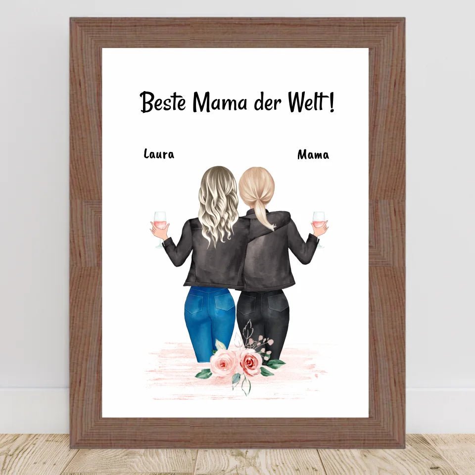 Geschenk Mutter Tochter Poster/Bild/Karte personalisiert - Cantty